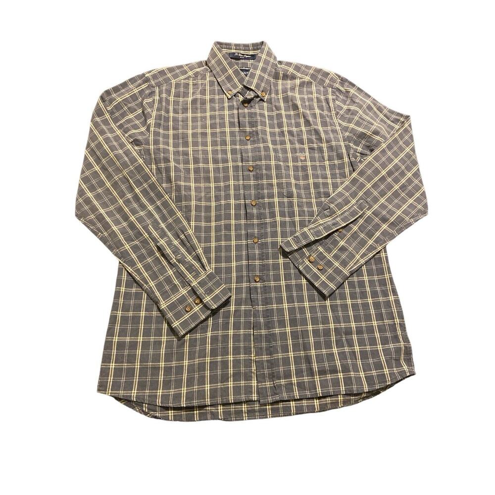 Gant Mens Multicolor Striped‎ 100% Cotton Long Sleeve Shirt Size M Logo